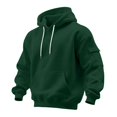 thumbnail image 4 of Hoodies for Men Oversized Fleece Lined Sweatshirt Drawstring Casual Hoodie Fall Hooded Pullover with Arm Pocket Dark Green L, 4 of 6