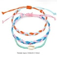 thumbnail image 4 of fastboy 3 Pieces Wax Cord Braided Bracelet Adjustable Shell Drawstring Handcrafted Boho Decor Universal Bracelets Accessories, 4 of 6