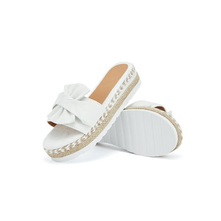 

UKAP Womens Summer Bow Sandals Platform Open Toe Slippers Ladies Beach Casual Shoes