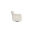 thumbnail image 5 of Benjara Vincy 37 Inch Swivel Glider Accent Chair, Checkered Off White Polyester, 5 of 5