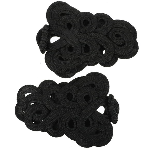 SOPOTUTU 2 Pairs of Decorative Buttons for Sewing Black Polypropylene for Han Suit