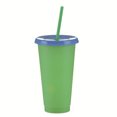thumbnail image 2 of Cheers.US 2 Pcs 700ml Color Changing Cups, Reusable Plastic Cold Drink Cups with Lids and Straws BPA Free Adult Kids Summer Coffee Tumblers Party Cup, 2 of 7