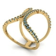 thumbnail image 2 of 0.5 ct Round Cut Blue Moissanite Statement 14K Yellow Gold Womens Engagement Ring, 2 of 5