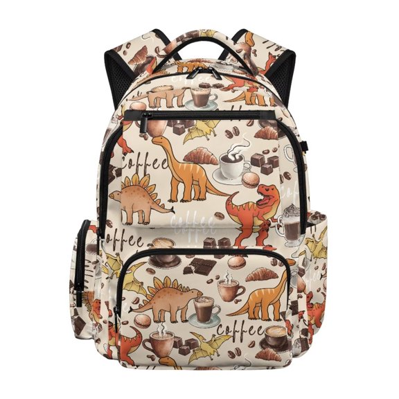 Aplkyhs Cute Dinosaur Backpack for Kids 6-12 Ergonomic Lightweight 17 Inch School Bag with Adjustable Straps for Elementary Outdoor