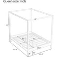 thumbnail image 2 of Solid Wood Queen Size Bed, Queen Bed Canopy Bed Frame Four Poster Platform Bed with Slats Support, No Box Spring Needed, Mattress Not Included, Easy Assembly (Natural, Queen), 2 of 8
