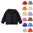 thumbnail image 4 of XIMIN Kids Boys Girls Soft Solid Color Loose Down Jacket Long Sleeve Snap Button Lightweight and Packable Jacket Fashion Winter Warm Outerwear, 4 of 4