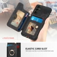 thumbnail image 2 of Nalacover For Samsung A54 5G Case Ring Holder Kickstand with Credit Card Holder, Back Flip Premium Leather Magnetic Clasp Removable Wirst Hand Strap Cover for Samsung Galaxy A54 5G, Black, 2 of 15