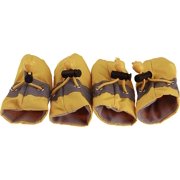 Anti Slip Dog Socks Shoes Adjustable Drawstring Boot Paw Protectors for Small Medium Pets Cats Yellow Large