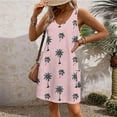 thumbnail image 4 of Ovzne Robes d'Été pour Femmes Robe d'Été Mode d'Été pour Femmes Plage Poche Imprimé Sans Manches Robe à Col en V Robe pour Femmes Imprimée Liquidation, 4 of 7