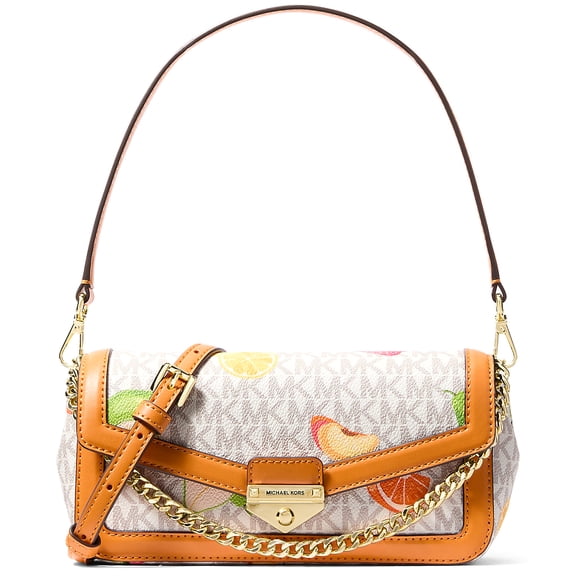 Michael Kors Women's Soho Extra Small Printed Signature Logo Convertible Crossbody Bag (Vanilla Multi)