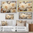 thumbnail image 4 of Designart "Floral Essence: Minimalistic White Mums Collage" Chrysanthemums Floater Framed Canvas Wall Art, 4 of 5