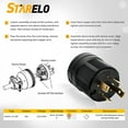 thumbnail image 2 of 30Amp,Locking Plug/ Connector for Generator Set,NEMA L14-30P & L14-30C,125/250V 3 Pole 4 Wire Grounding Electrical Replacement Industrial Grade UL/ETL Listed.(L14-30P&L14-30C Set), 2 of 5