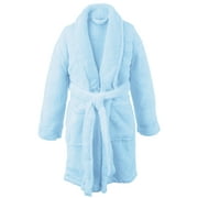 BC BARE COTTON Kids Microfiber Fleece Shawl Robe - Boys - Turquoise - Medium