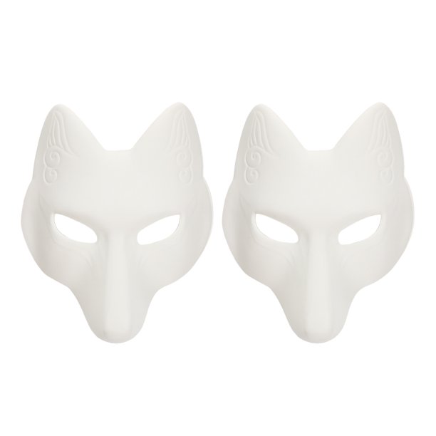 KAKOWELY 2 máscaras de zorro para cosplay, máscaras faciales de dibujos animados, recuerdos de fiesta de mascarada para adultos.