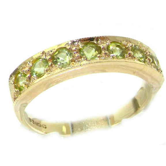 LBG Solid 10k .417 Yellow Gold Natural Peridot Womens Band Ring - Sizes 4 to 12 Available