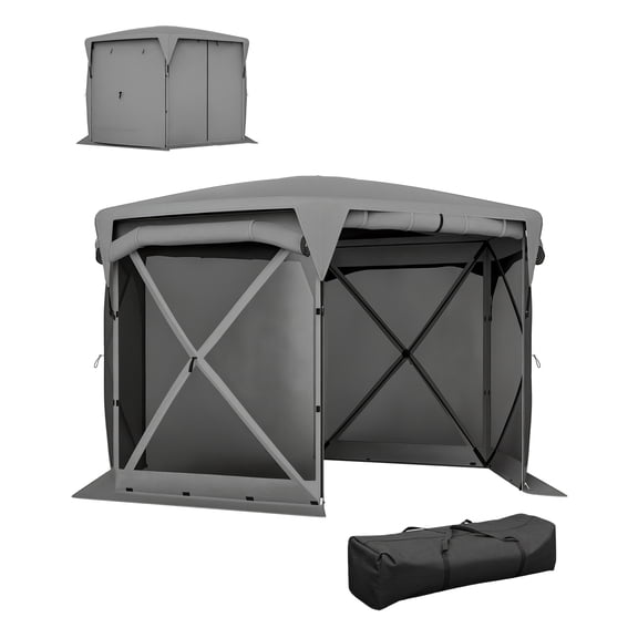 11x11 Pop Up Gazebo Screen Tent, Removable Roof, Roll-up Panels - Camping Backyard Canopy