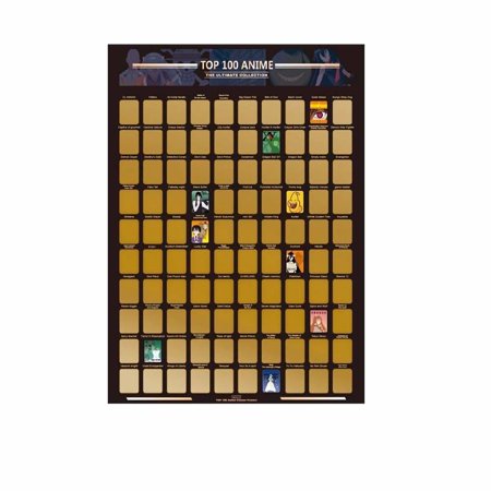 Gift Wallpapers Wall Sticker Photo Decoration Scratch Off Poster Anime Bucket List Top 100 Anime Poster Premium Artistic Icons 1PCS