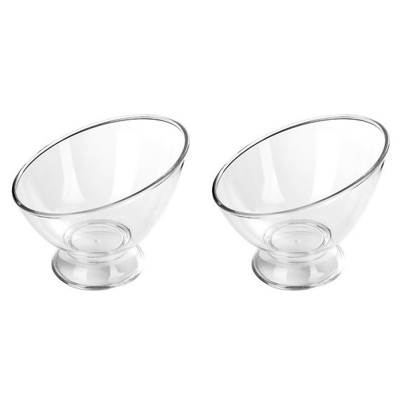 2pcs Delicate Dessert Bowls Household Fruit Bowls Transparent Trifle Bowls Ice Cream Accessory