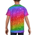 thumbnail image 5 of Wukai Colorful Glitter Youth Unisex Short Sleeve T-Shirt for Boys, Girls, Teens, and Kids-Large, 5 of 7