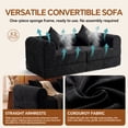 thumbnail image 4 of ELEKA 74.8 in Boneless Sofa Bed，Convertible Sofa  Couch ，Folding Boneless Couches for Living Room，Black, 4 of 11