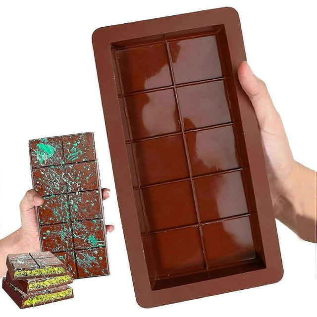 Molde de chocolate Molde de silicona para chocolate, paquete de 1 Moldes de silicona, Molde de chocolate profundo para chocolate, Molde de barra de chocolate para chocolate, Chocolate, Swe