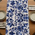 thumbnail image 5 of Blue Spring Floral 90 Inch Table Runner, Summer Botanical Flowers Farmhouse Dresser Scarf Cotton & Linen Tablerunner for Dining/Kitchen Island/Holiday Party Décor 13" x 90", 5 of 9