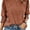 Brown, variant on MORTTIC Women's Stylish 3/4 Sleeve Crewneck Top Smocked Cuffs and Basic Blouse for Business and Casual Wear