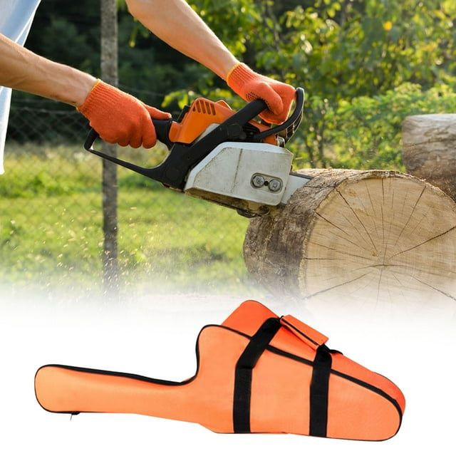 Carrying Bag, Heavy-duty Storage Case, Zipper Closure, Full Protection Design, for Wood Cutting, Tree Trimming, and Yard Maintenance, Orange, by Ihhxbs