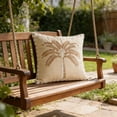 thumbnail image 5 of YiJuHui Palm Tree Embroidered Outdoor Pillow Cover Tropical Patio Cushion Case Waterproof Sunbrella Fabric Sofa Chair Backrest Decorative Garden Poolside Decor 45*45cm, 5 of 5