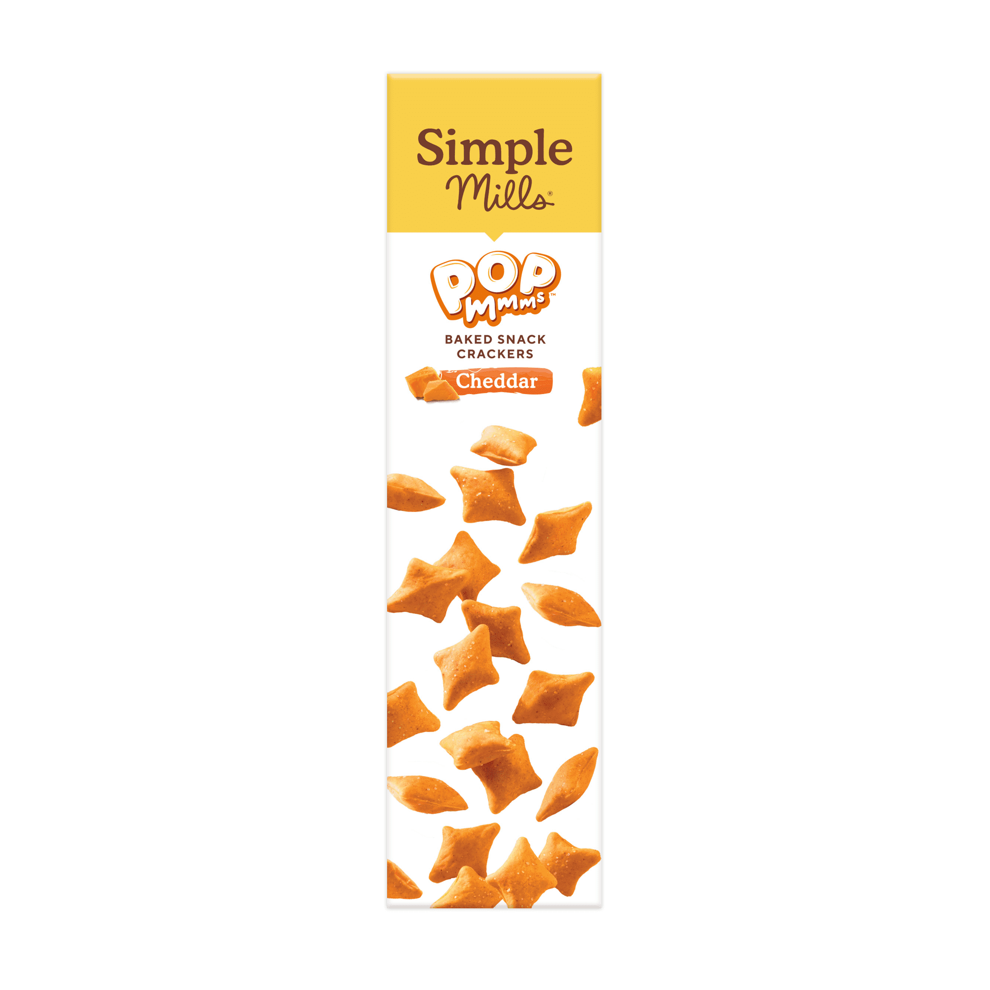 (3 pack) Simple Mills Cheddar Pop Mmms, Gluten Free Baked Snack Crackers, 4 oz Box