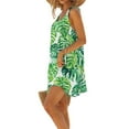 thumbnail image 4 of VBTAPA Sundresses for Women Tropical Print Sleeveless Pleated Mini Dress Hawaiian Beach Vacation Dresses Multicolor L, 4 of 7