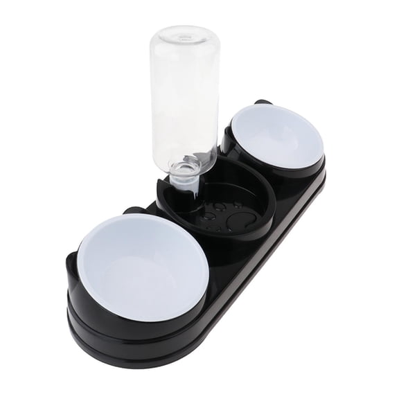 Zeiwohndc Automatic Water Dispenser Double Bowl Cats Dog Dish Tilted Pet Waterer Feeder