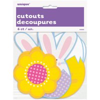 Paper Cutout Bunny and Chick Easter Decorations, 6ct