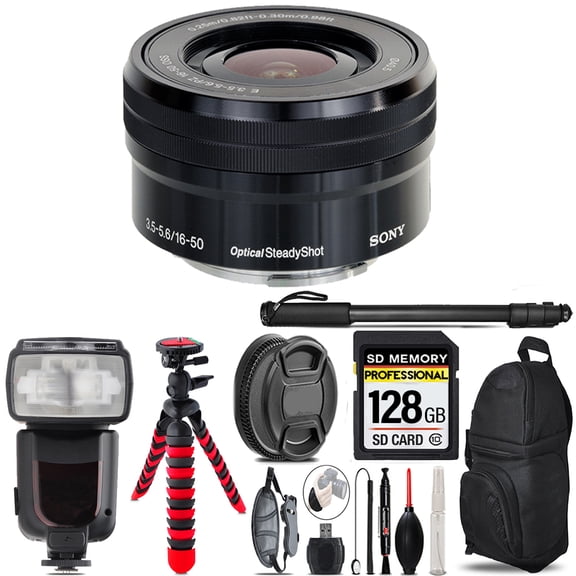 Sony E PZ 16-50mm f/3.5-5.6 OSS Lens  - 128GB Accessory Kit (International Version)