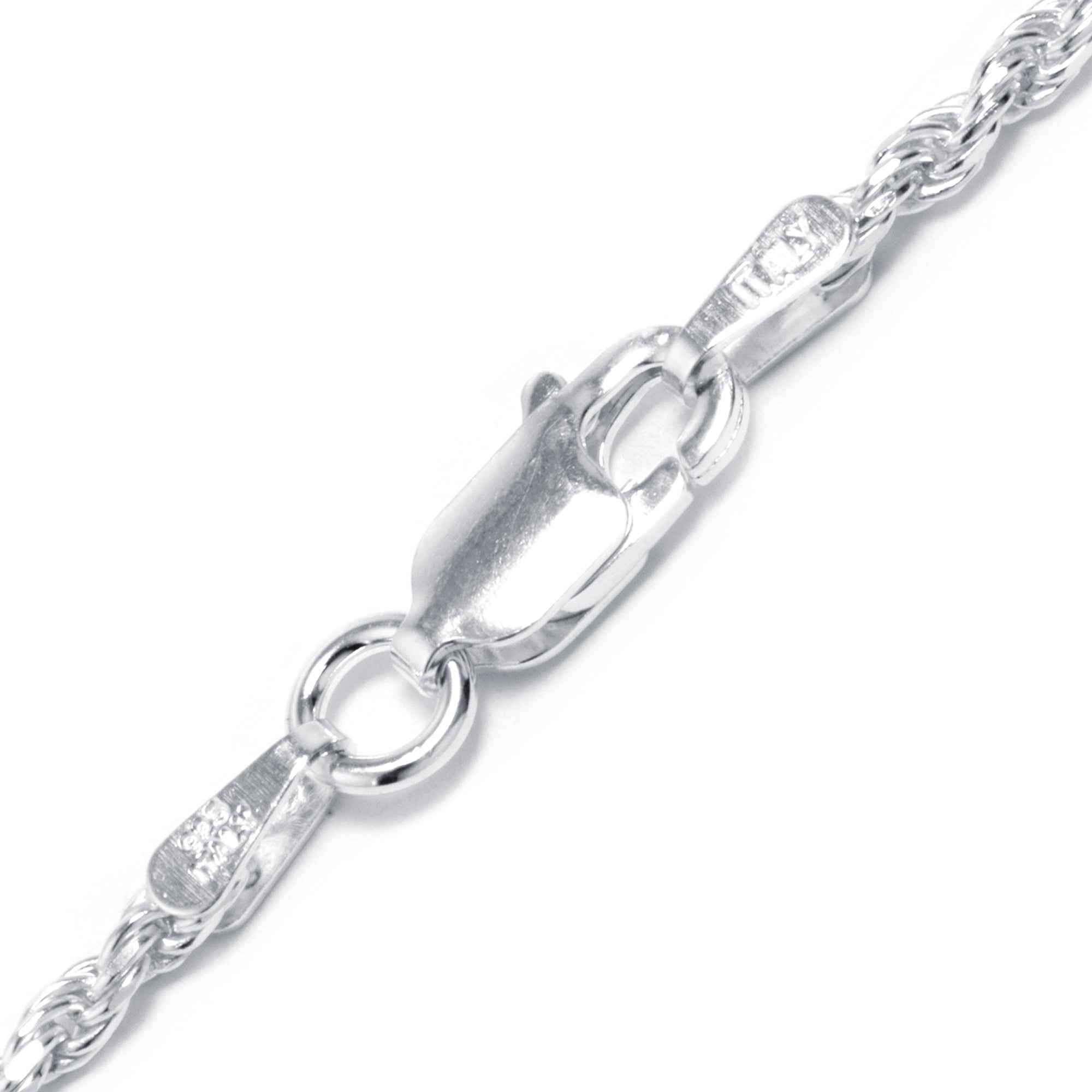 Marisol & Poppy Sterling Silver Rope Chain Necklace 24" For Men & Women, Adults & Teens