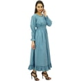 thumbnail image 4 of Bimba Robe Maxi Longue Décontractée en Coton pour Femme à Taille Smockée, 4 of 8