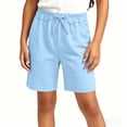 thumbnail image 2 of hoksml Boys Girls Cotton Back to School Shorts Elastic Waist Casual Playwear Shorts with Pockets, 2 of 6