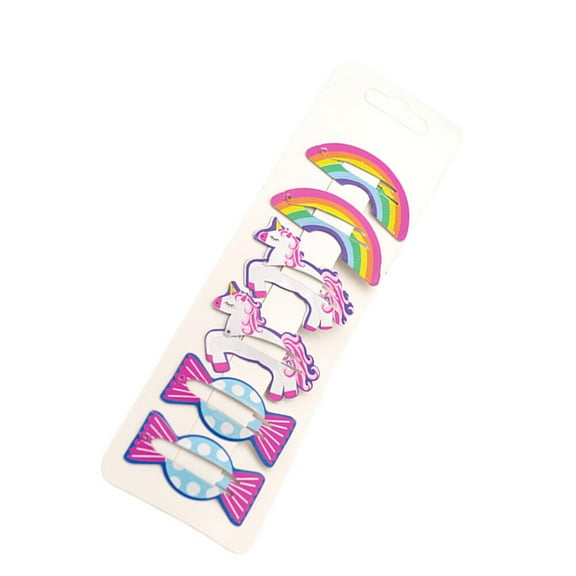 PAMINGONO Hair Accessories Metal Clip Shape Unicorn 6pcs for Girls Toddlers