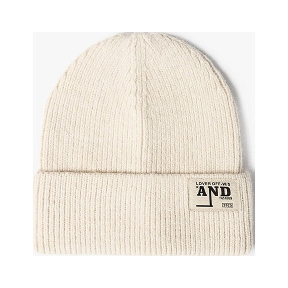 Fashion Knitted Hat Women Warm Padded Letter Patch Autumn And Winter Hat Outdoor Beanie Hat Men