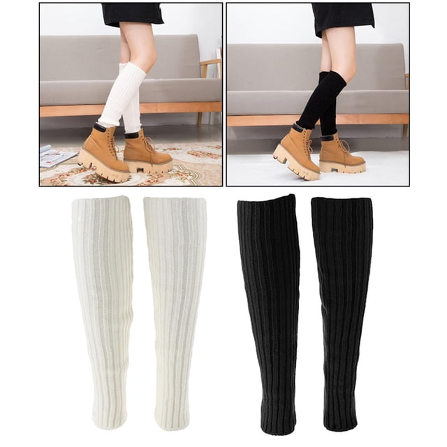 2x calentador de piernas de punto cálido para mujer, botas largas de Hugo Calentador de piernas de punto para mujer