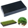 thumbnail image 4 of YaoZQ 5-Pack 200-Cell Seed Starter Trays, Heavy Duty Plug Flats for Vegetable Germination. Standard 1020 Nursery Plate 21" x 10.6" x 1.4", Black, 4 of 9