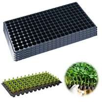 5 Pack 200 Cell Nursery Potting Trays, Plastic Seedling Starter Tray with No Drain Holes, Easy Watering Flat Garden Plant Growing Tray for Indoor Greenhouse Germination, 20.9'' x 10.6''