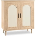 thumbnail image 3 of Bingirl Rattan Buffet Cabinet with Storage Single Door Accent Console Table for Entryway Dining Room and Kitchen Compact Sideboard with Adjustable Shelves 352 in Small Storage Cabinets 1PCS, 3 of 6