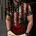 thumbnail image 2 of Men's Patriotic Polo Shirt Button Down Blouse Independence Day Tops USA Flag Printed Short Sleeve Blouses Collared Top Dressy Casual Tshirt Anti-Wrinkle&nbsp;Travel&nbsp;Polo&nbsp;Shirts, 2 of 5