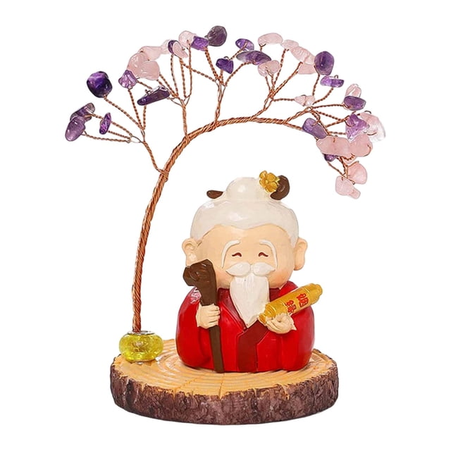 Mini estatua de Buda con árbol del dinero, figura en miniatura, centro de mesa, recuerdo Estilo F