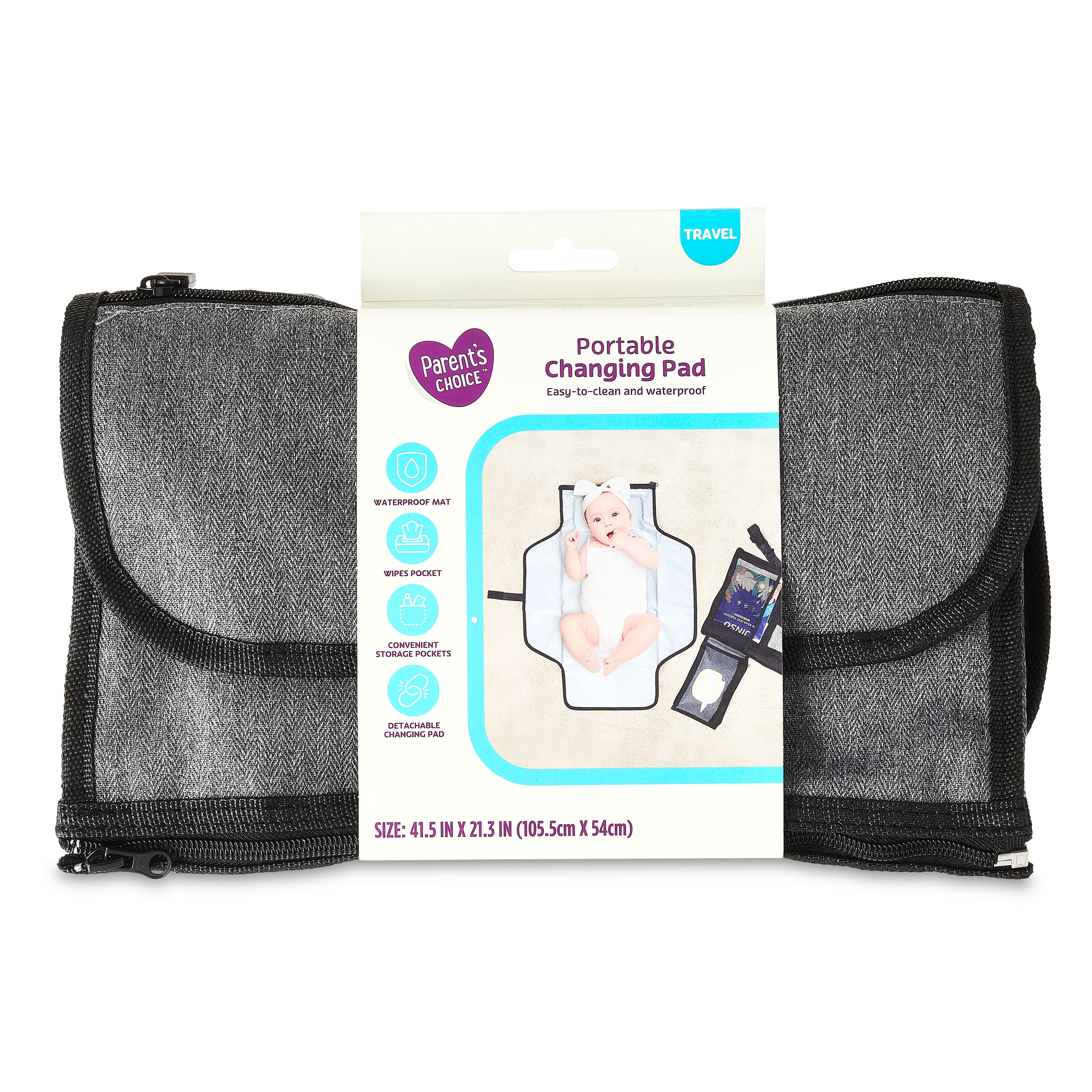 Parent's Choice Portable Changing Pad - Gray photo 2