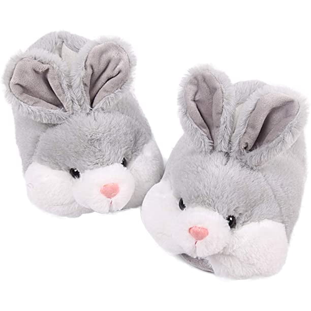Classic Bunny Slippers for Women Funny Slippers for Girls Cute Plush Rabbit Slippers Easter Bunny Slippers Gifts Gray L - Walmart.com