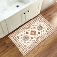 thumbnail image 4 of MeyJey Oriental Indoor Area Rug 2'x3' Non-Slip Machine Washable Vintage Distressed Floor Carpet for Living Room Bedroom Dining Kitchen Hallway, Beige/Orange, 4 of 15