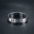 thumbnail image 5 of Vnox Roman Numeral Ring, Cubic Zirconia Stainless Steel Wedding Band for Women, 5 of 7