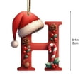 thumbnail image 3 of Kumdkd 3" Personalized Christmas Tree Ornaments - 26 Letters Acrylic Pendant Decorations for DIY, Home & Office (Holiday Gifts, Santa Hat Design), 3 of 6